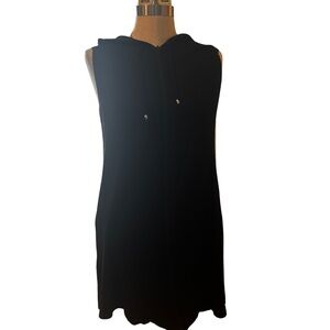 Black Sleeveless Hoodie Top.wt2811